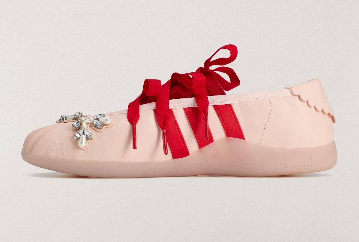 Simone Rocha x adidas Originals collection featuring reimagined Japan, Taekwondo Ballerina, and Climacool silhouettes with pearls, ribbons, and jeweled details - detail view 4