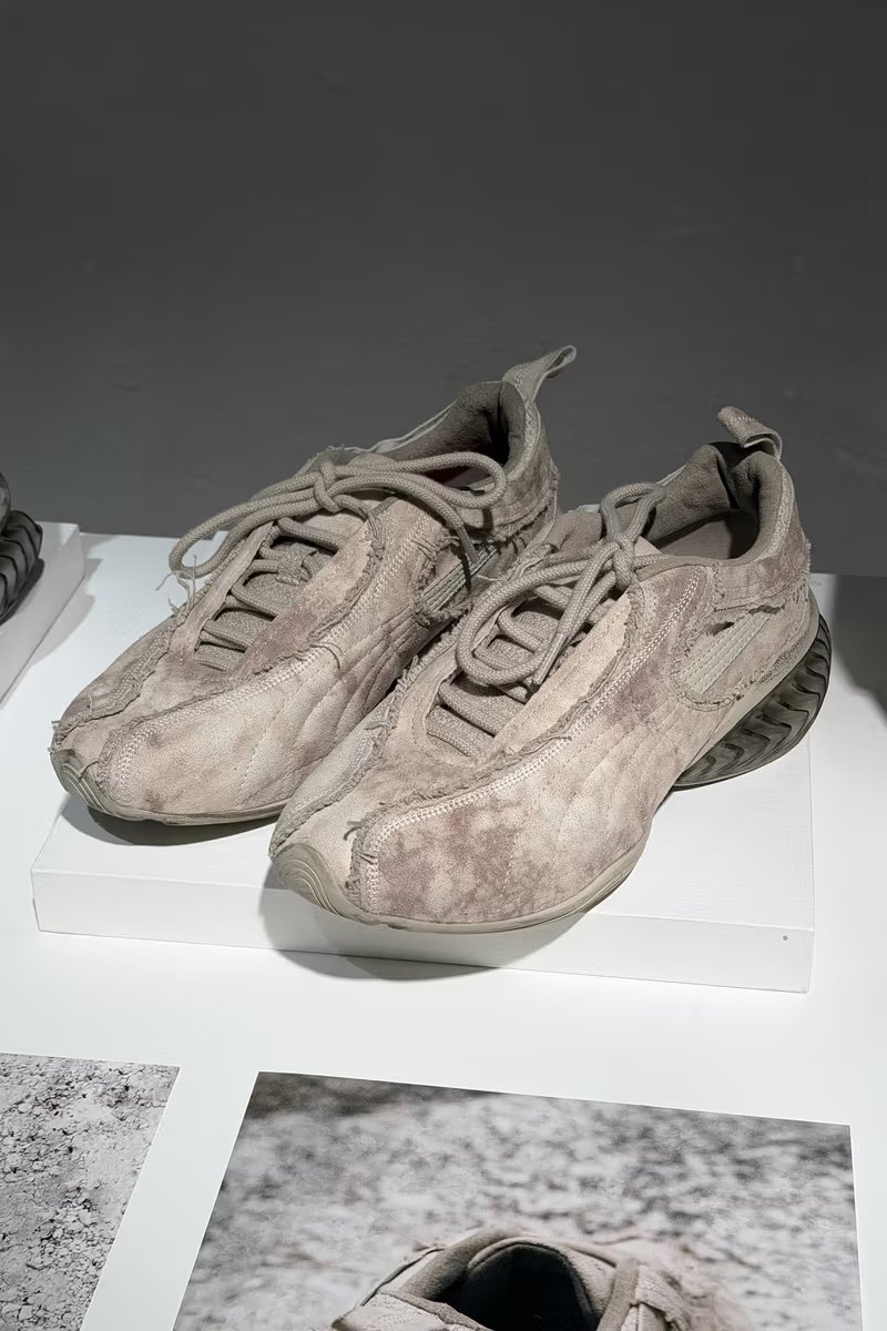 Puma JiyongKim sneaker collaboration inspired by weathered paper textures and natural material decay - detail view 2