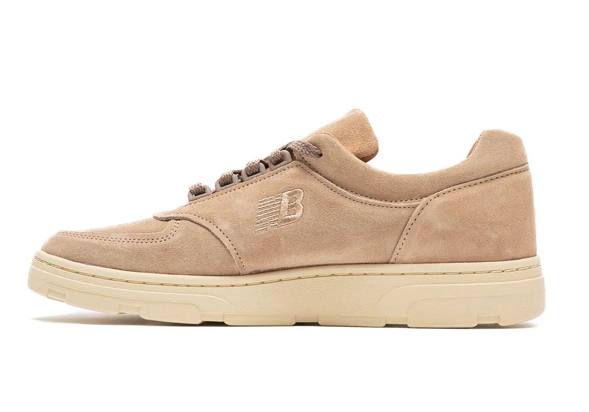 New Balance Allerdale in White Pepper colorway, featuring beige suede upper and tanned sole unit - detail view 1