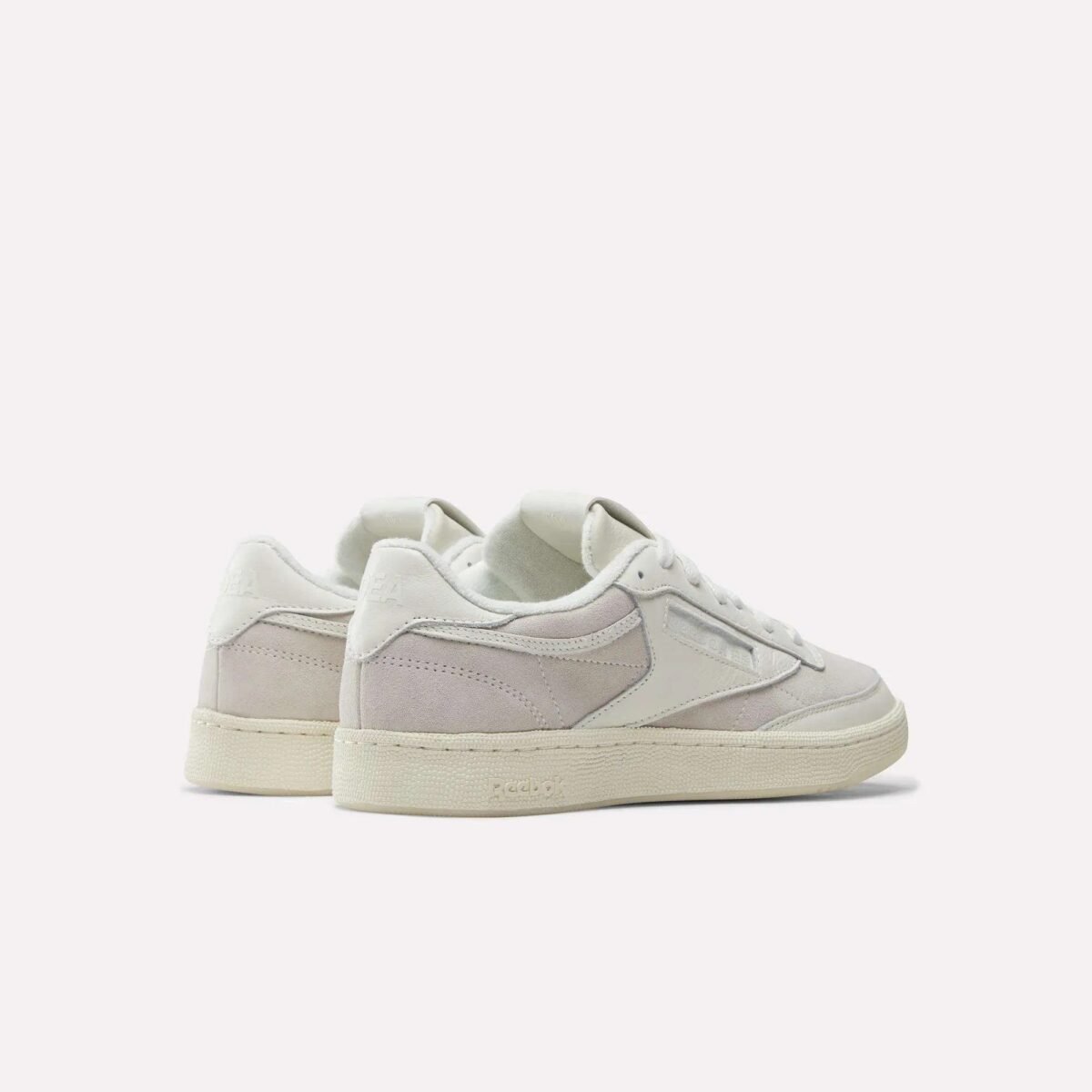 IDEA x Reebok Club C 85 'They Go In The Dark' white leather sneaker, side profile view showing classic court silhouette and tonal design - detail view 4