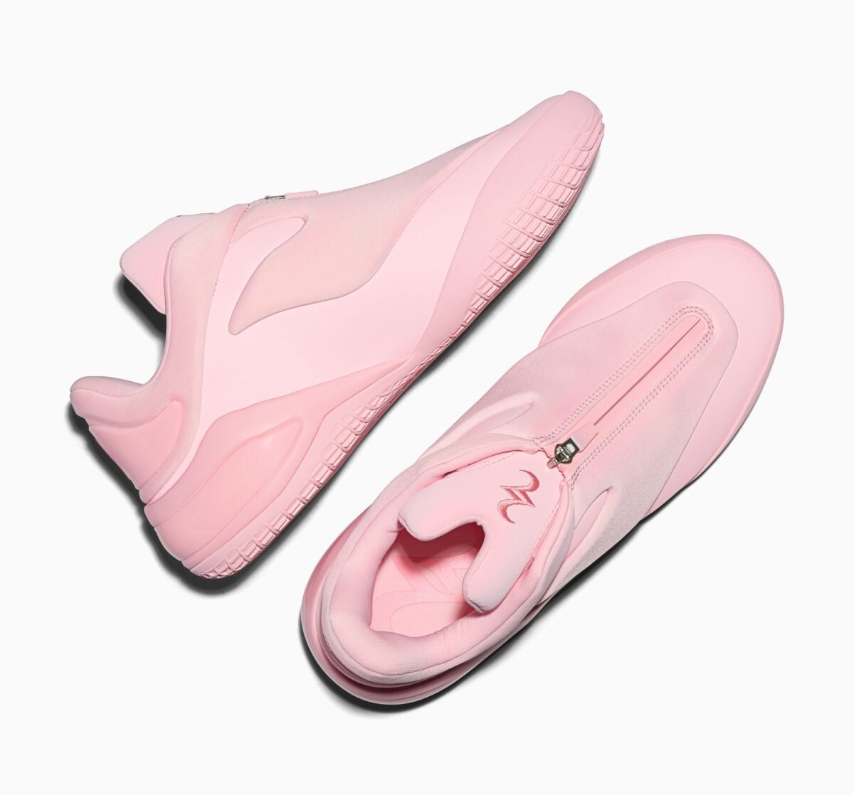 Converse SHAI 001 Tickled Pink colorway, side profile view of the signature mid-top basketball shoe - detail view 3