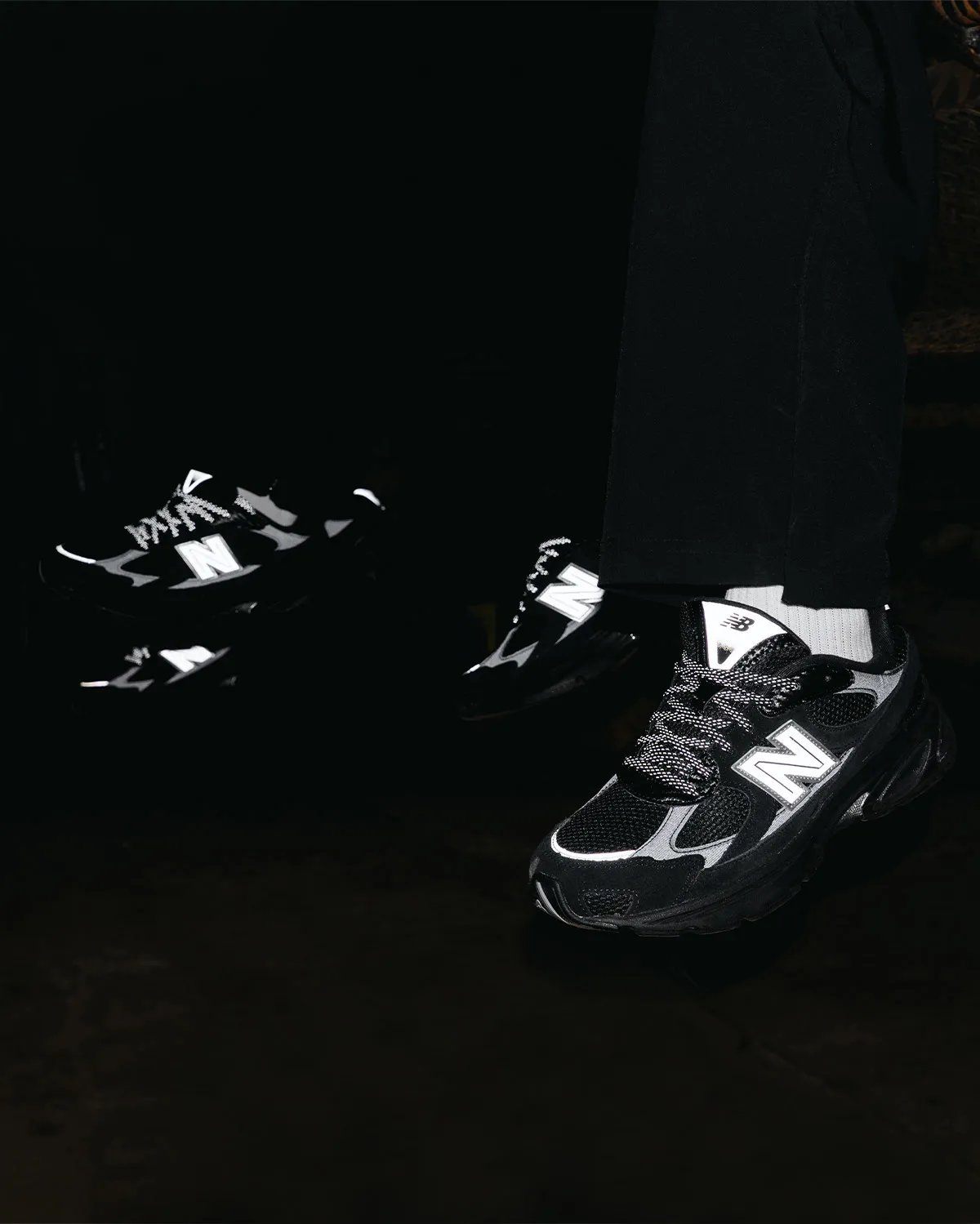 New Balance 2010 Carbon in black with carbon fiber accents and reflective 3M detailing, DTLR exclusive release - detail view 2