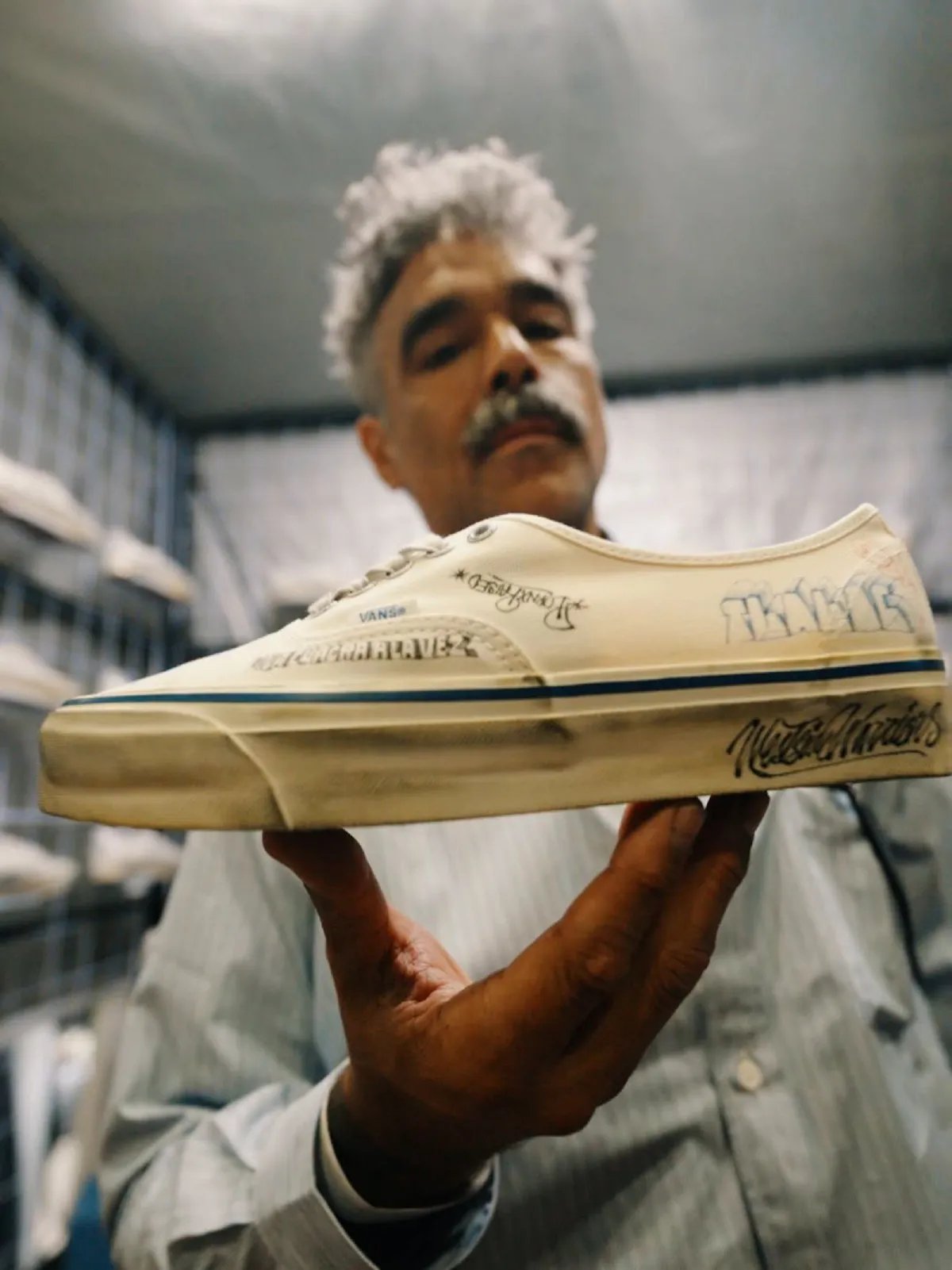 Born X Raised x Vans Authentic collaboration shoe shown at House of Vans Mexico City event - detail view 2