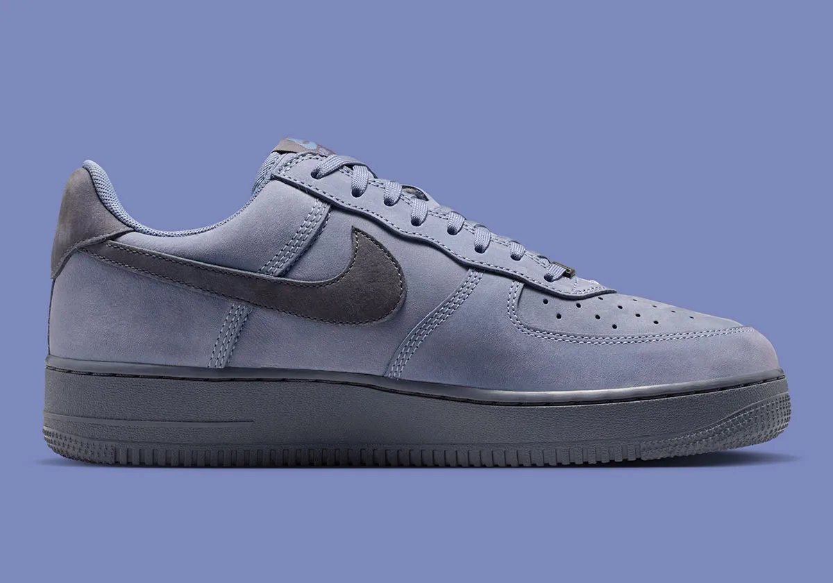 Nike Air Force 1 in Dark Sky Blue with minimal branding, Spring 2026 release - detail view 3