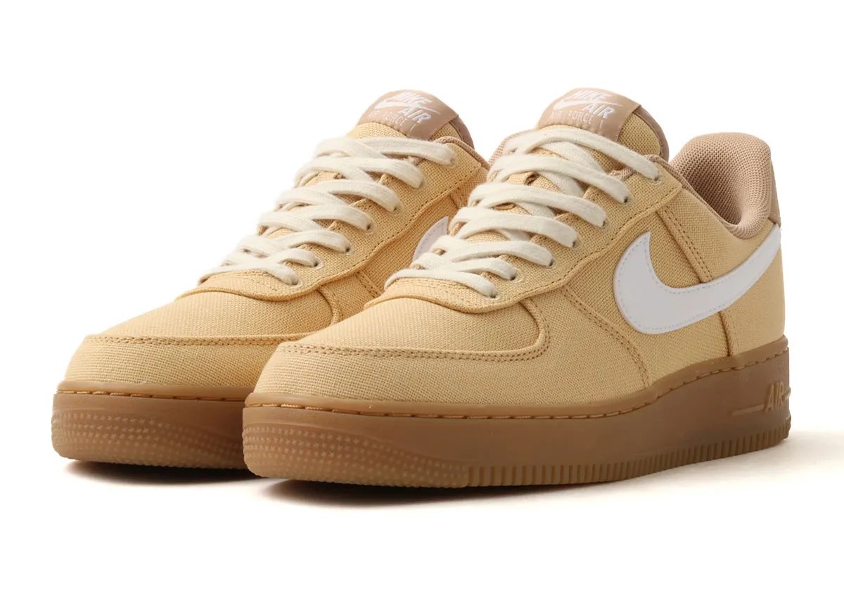 Nike Air Force 1 Low Sunflower with khaki canvas and yellow floral shroud detailing - detail view 3