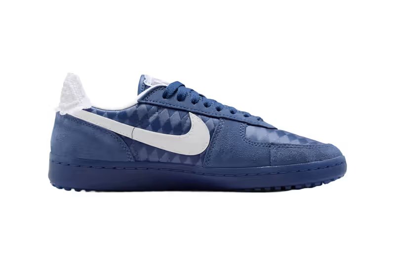Nike Field General 82 Lace Doily pack in Mystic Navy and Chalk colorways with intricate textile detailing - detail view 3