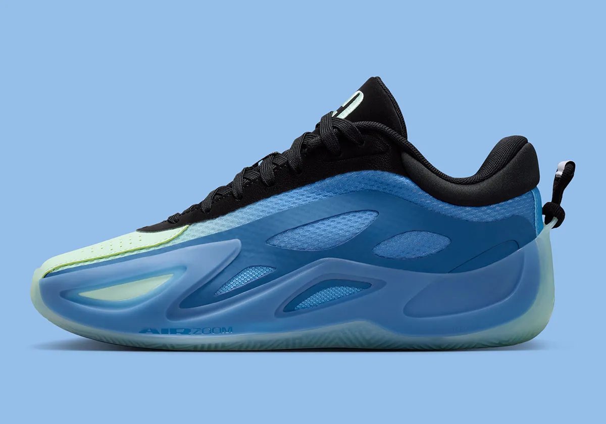 Jordan Heir Series 2 Minnesota Lynx in True Blue and Baltic Blue with Volt Tint accents, featuring Queen Phee branding - detail view 1
