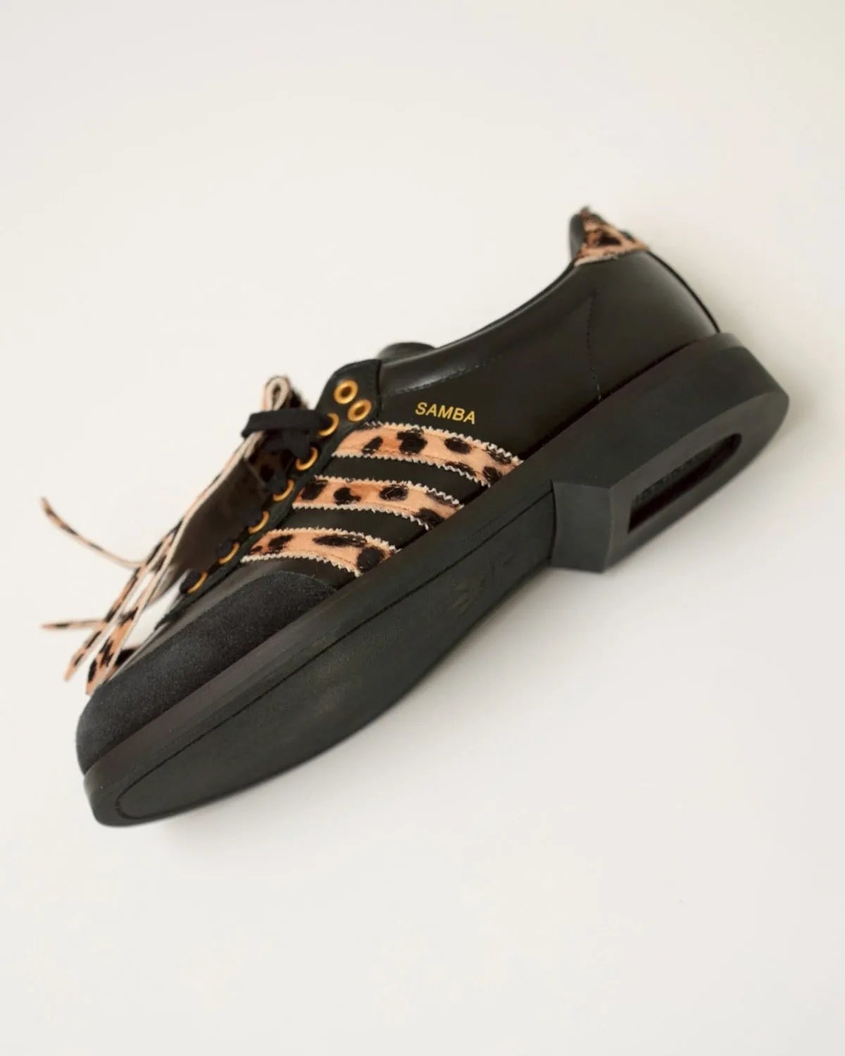 adidas Samba Bowling in leopard print and black patent leather colorways, Asia-exclusive release - detail view 1
