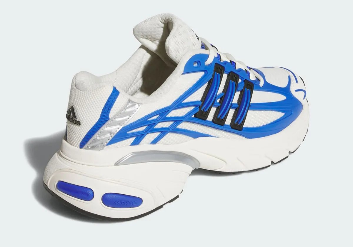 adidas Adistar XLG 2.0 in Royal Blue with white base, cerulean quarter panels, and 3D three stripes detail - detail view 2