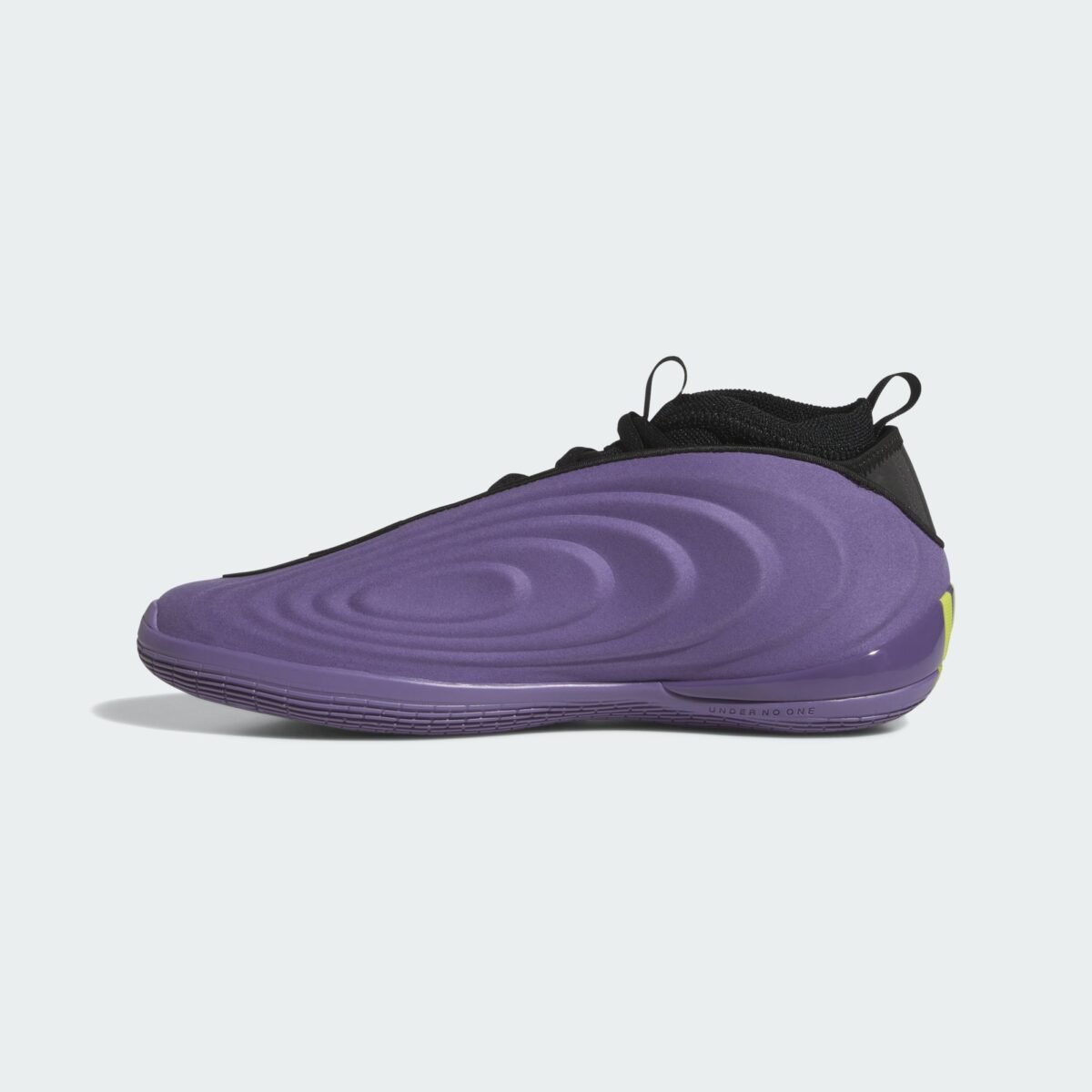 adidas Harden Vol. 10 in Matte Purple colorway, side view of basketball sneaker - detail view 2