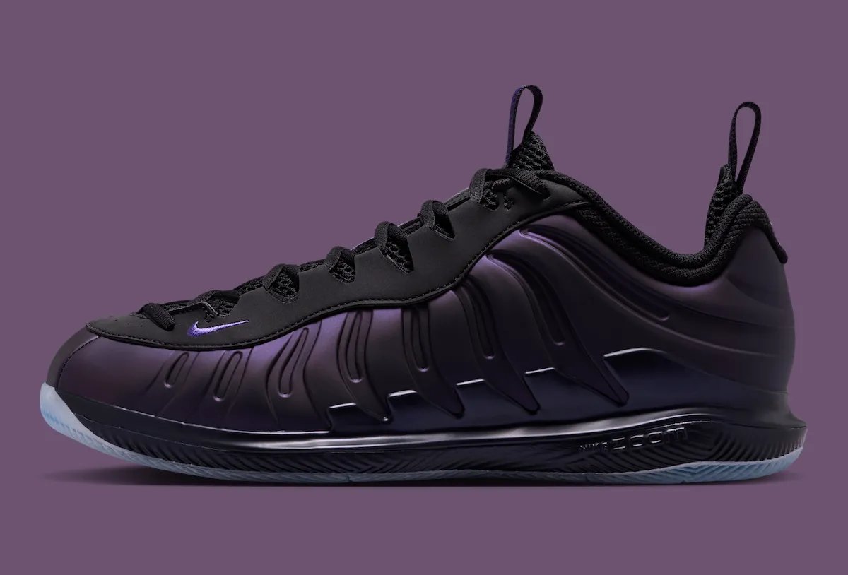 Nike Vapor X Posite Eggplant in royal purple with black accents and translucent sole plate - detail view 3