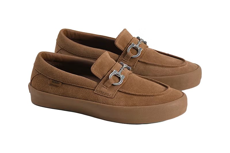 Vans Horsebit Skate Loafer in Black, showing suede upper with horsebit detail and vulcanized waffle sole - detail view 1