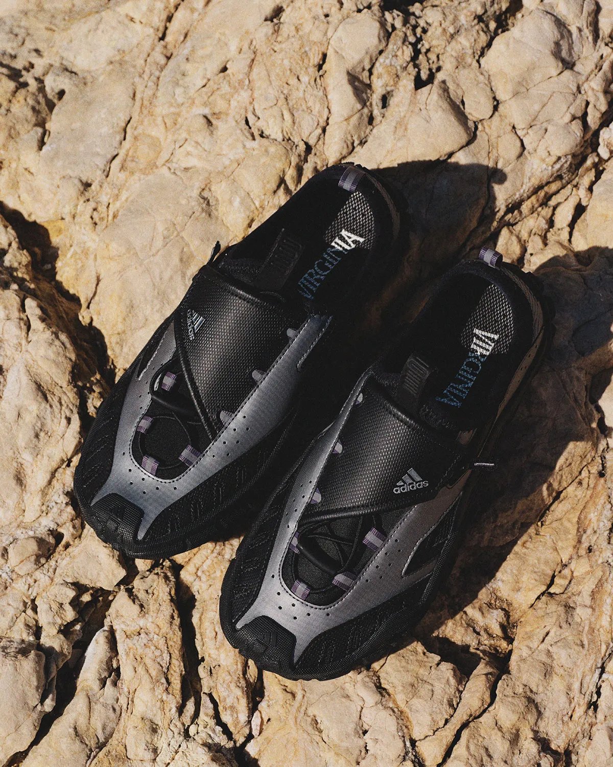 Pharrell x adidas Water Moc in multiple colorways, featuring neoprene U-throat construction and breathable mesh ventilation - detail view 1