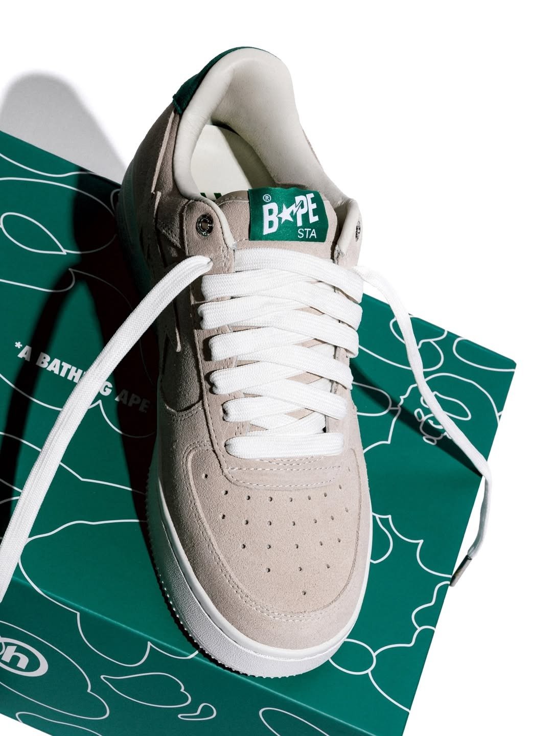Hidden NY x BAPE STA in suede colorway, featuring tactile material construction across the upper - detail view 5