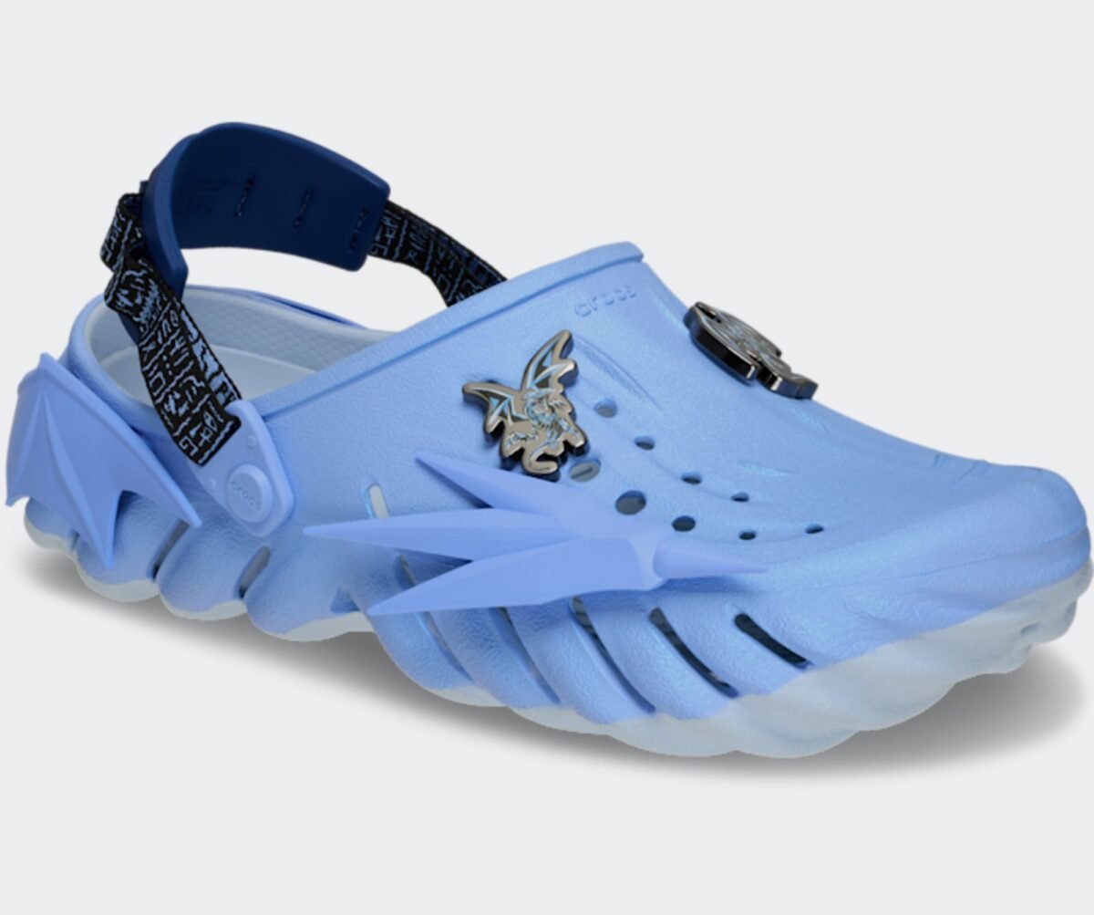 Yu-Gi-Oh! x Crocs Echo Clog 'Blue-Eyes White Dragon' in multicolor, releasing September 10, 2026 - detail view 5