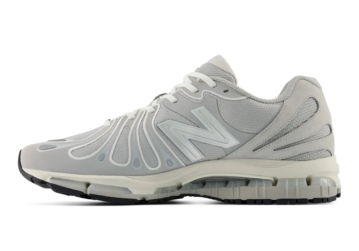 New Balance 1890 in off-white and grey colorway with detailed upper view - detail view 1