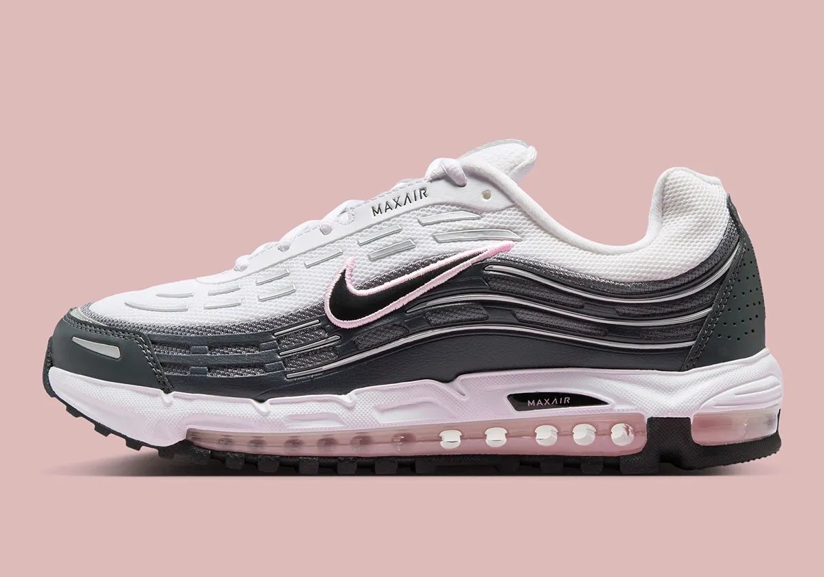 Nike Air Max TL 2.5 in Pink Foam colorway with white and grey upper and pale pink air unit - detail view 1