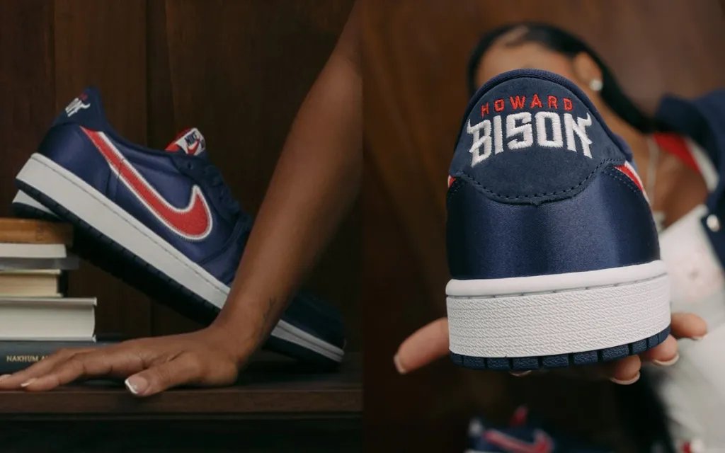 Lady London's Air Jordan 1 Low OG in Howard University colorway