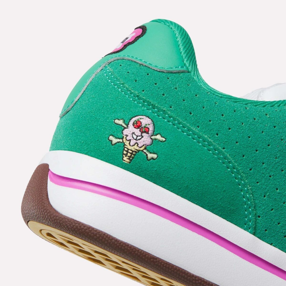 BBC Ice Cream x Reebok Board Flip Watermelon colorway featuring vibrant summer palette on classic skate silhouette - detail view 5