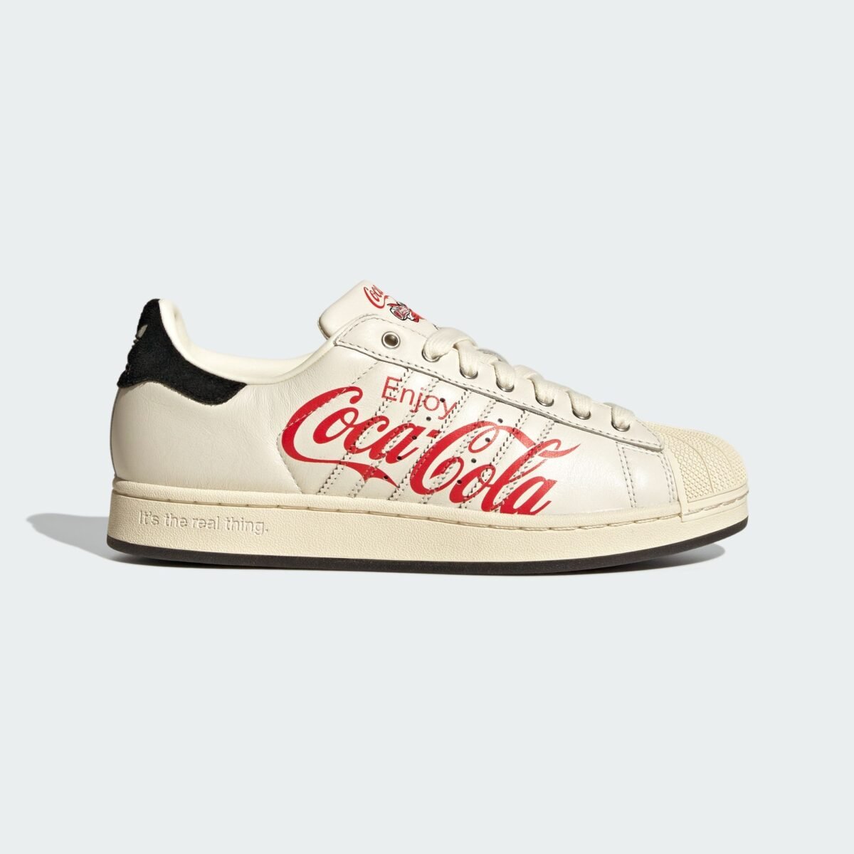 Adidas x Coca-Cola Superstar II in Core White with three stripes and shell toe detail - detail view 2