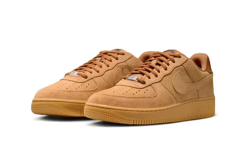 Nike SB Air Force 1 Low Wheat colorway in Flax, Black, and Gum Light Brown - detail view 5