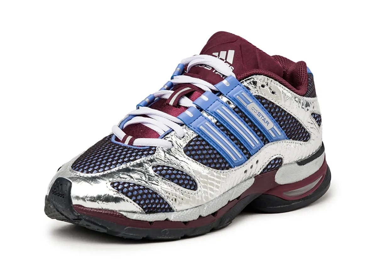 adidas adiStar Molded in Linen Green with flat snakeskin overlay upper, displayed from lateral view - detail view 4