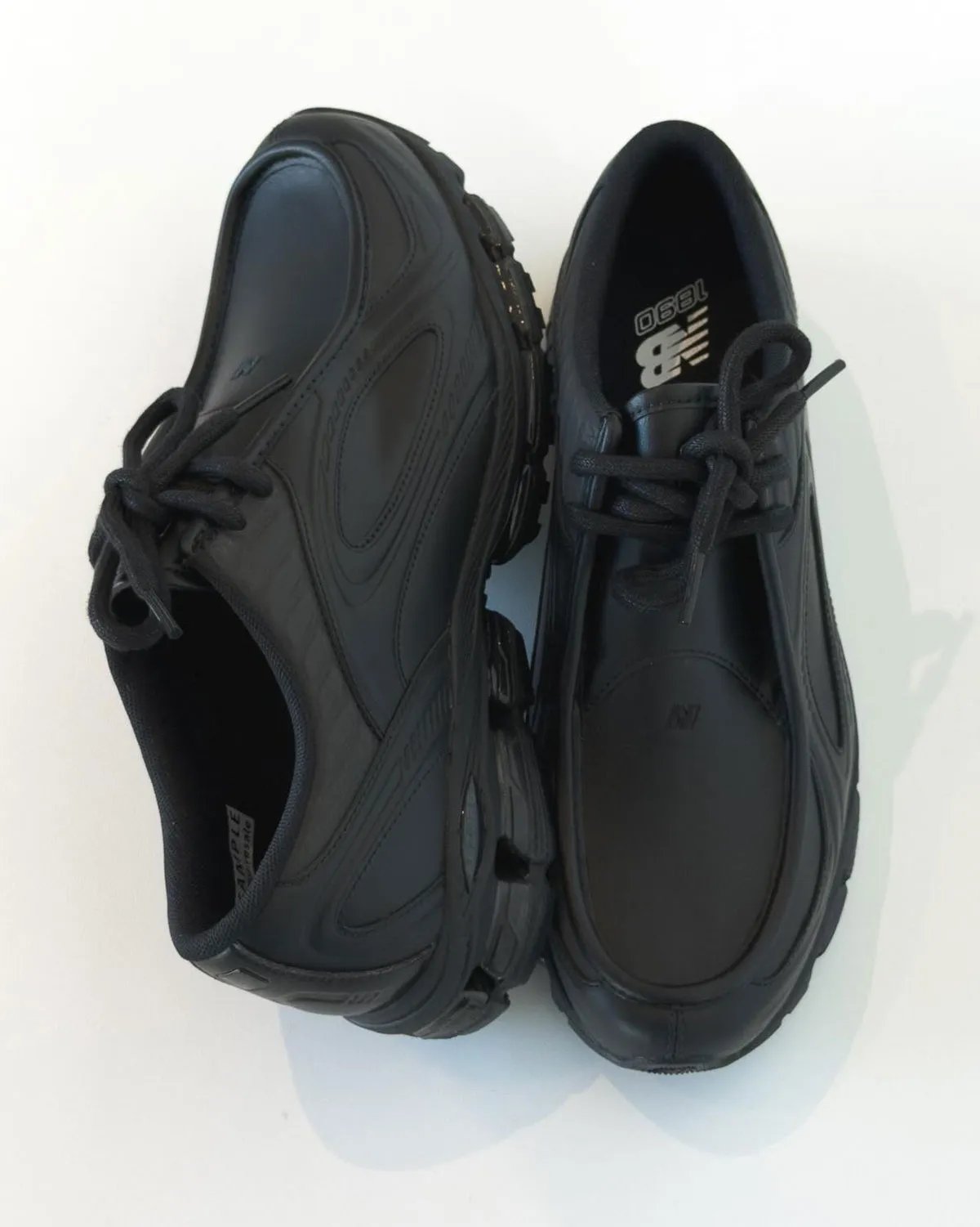 New Balance 1890A in referee-inspired black, white, and striped colorway - detail view 1
