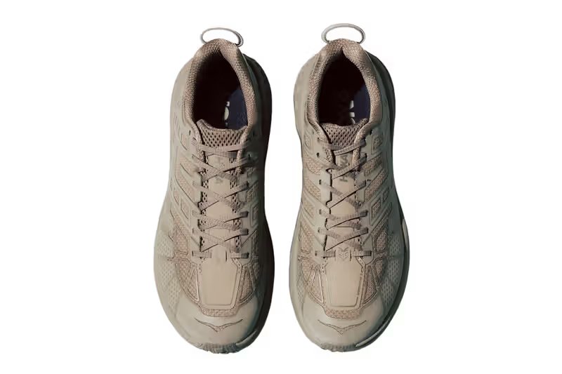 HOKA Mafate Speed TS in Putty/Black colorway with pearl midsole detail, part of COVERCHORD exclusive Stealth/Tech collection - detail view 3