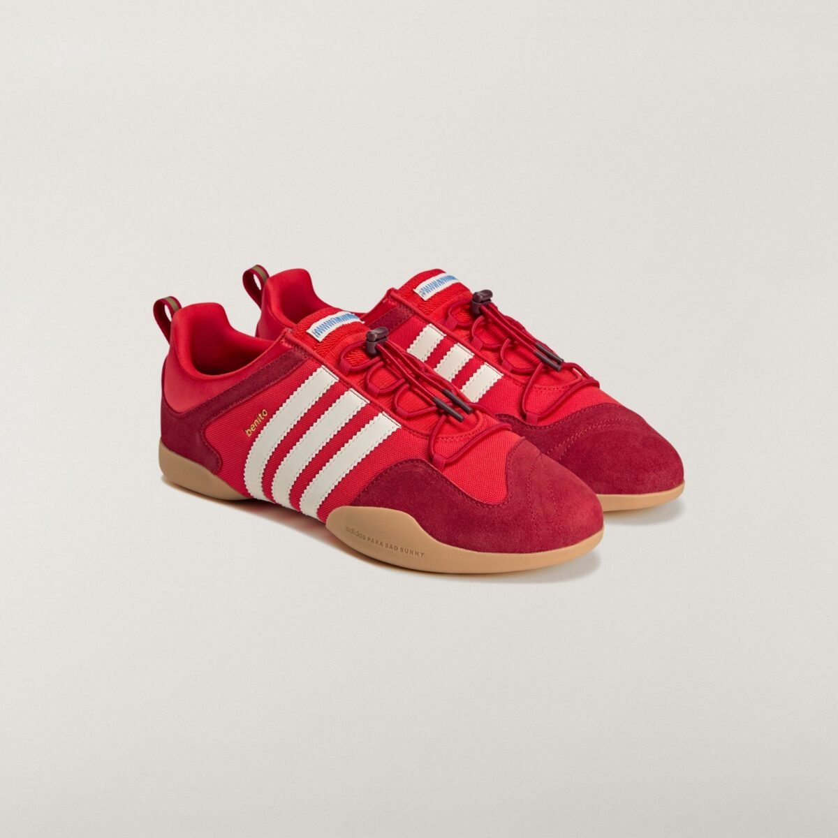 Bad Bunny x adidas Ballerina Vivid Red, inspired by Puerto Rico's flamboyán trees, releasing May 30, 2026 - detail view 3
