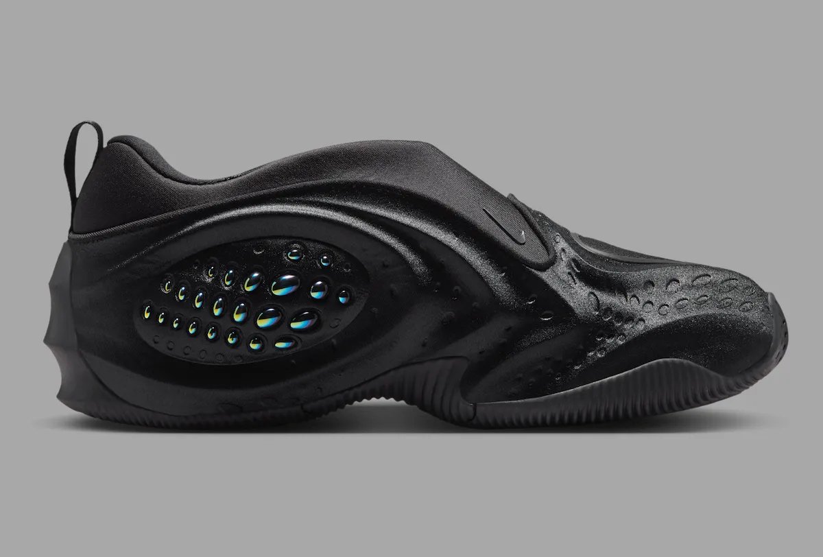 Nike First Sight Shadow in Black with Metallic Dark Grey accents, showing molded upper and sculptural texture details - detail view 4
