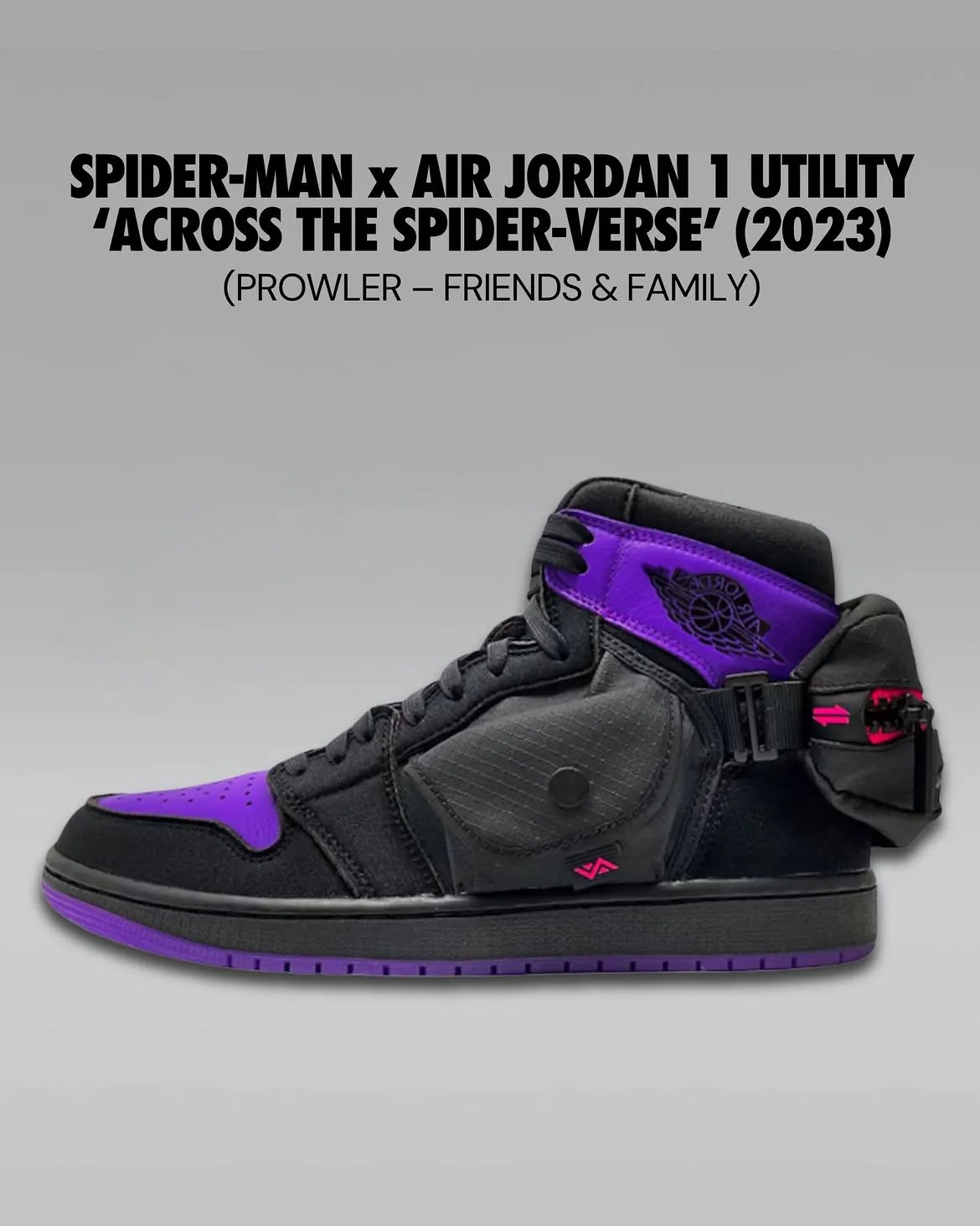 Air Jordan 1 High OG 'Beyond the Spider-Verse' in Black, White, and University Red colorway - detail view 5