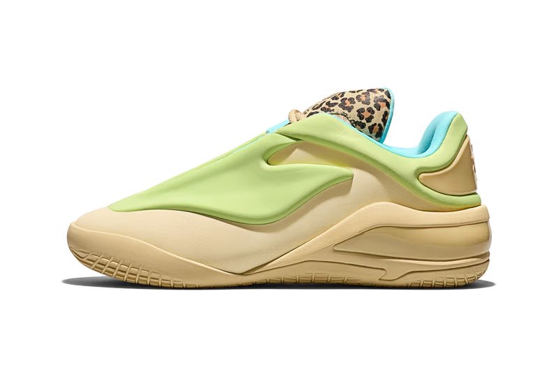 Converse SHAI 001 Lace Up in Lime, Berry, and Cheetah colorways, showcasing volt, pink, and tan tones with Nike Zoom Air cushioning - detail view 3