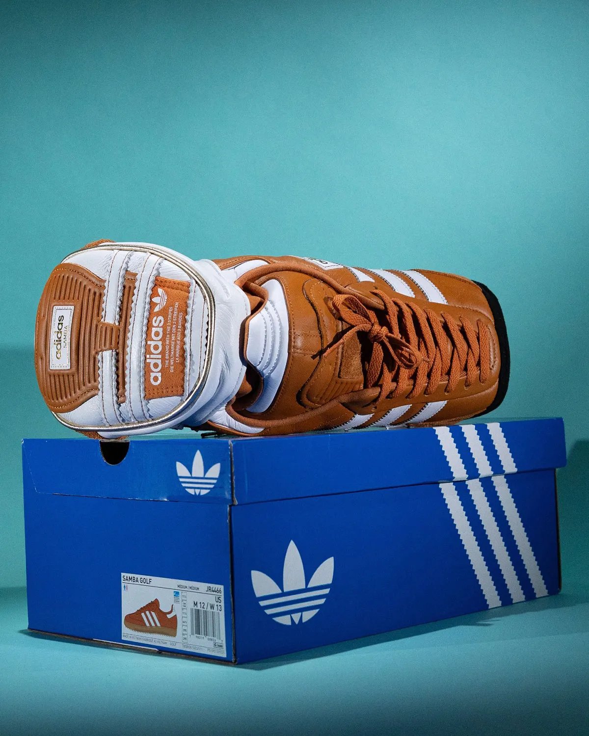 adidas Samba golf headcover by Dormie Workshop featuring gum rubber outsole labels and sneaker-inspired construction details - detail view 2