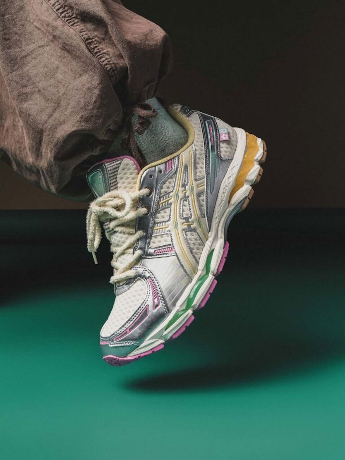 VANDYTHEPINK x ASICS GEL-KAYANO 12.1 Vanilla and Chocolate colorway pack with ice cream-inspired design and silver mirror finishes - detail view 4
