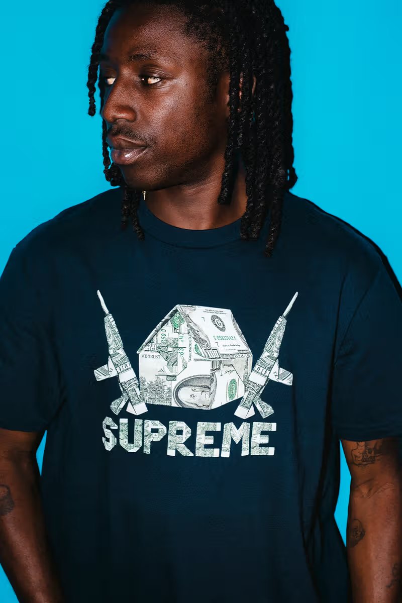 Supreme Spring 2026 graphic t-shirt collection featuring subcultural artwork by Jamie Reid and Lee Friedlander - detail view 2
