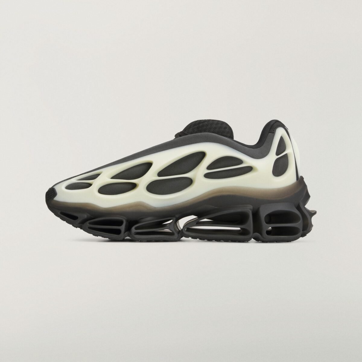 Willy Chavarria x adidas Megaride Bones in Cream White colorway, side profile view - detail view 3