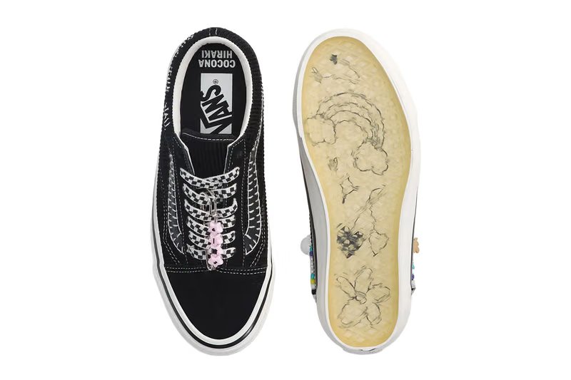 Vans x Cocona Hiraki Premium Old Skool in Black with embroidered details and beaded accents - detail view 4