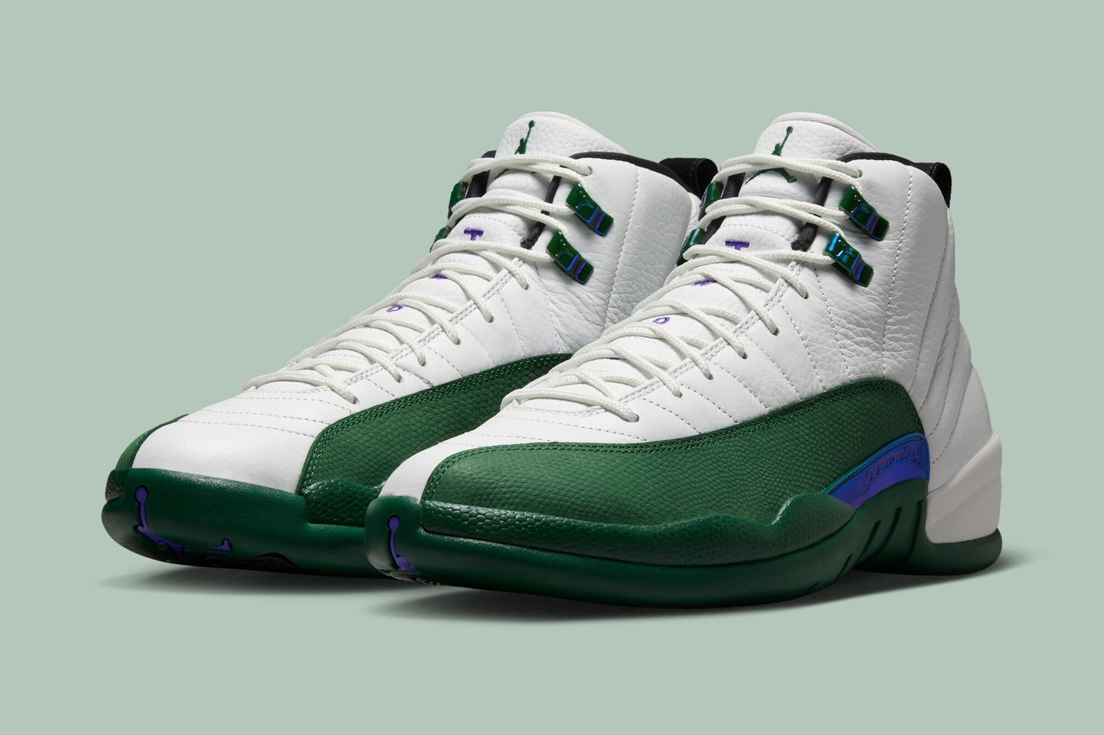 Air Jordan 12 'Idols Become Rivals' in White and Green colorway, style code CT8013-103