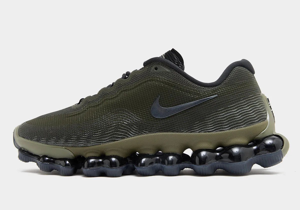 Nike Air Liquid Max Sequoia in green with anthracite overlays and olive midsole, showcasing TPU detailing - detail view 1