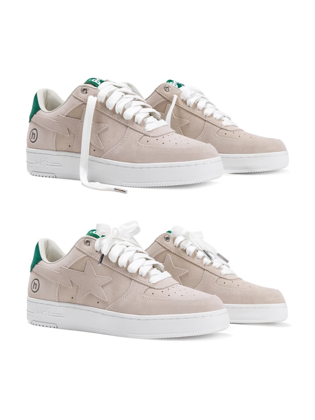 Hidden NY x BAPE STA in suede colorway, featuring tactile material construction across the upper - detail view 3