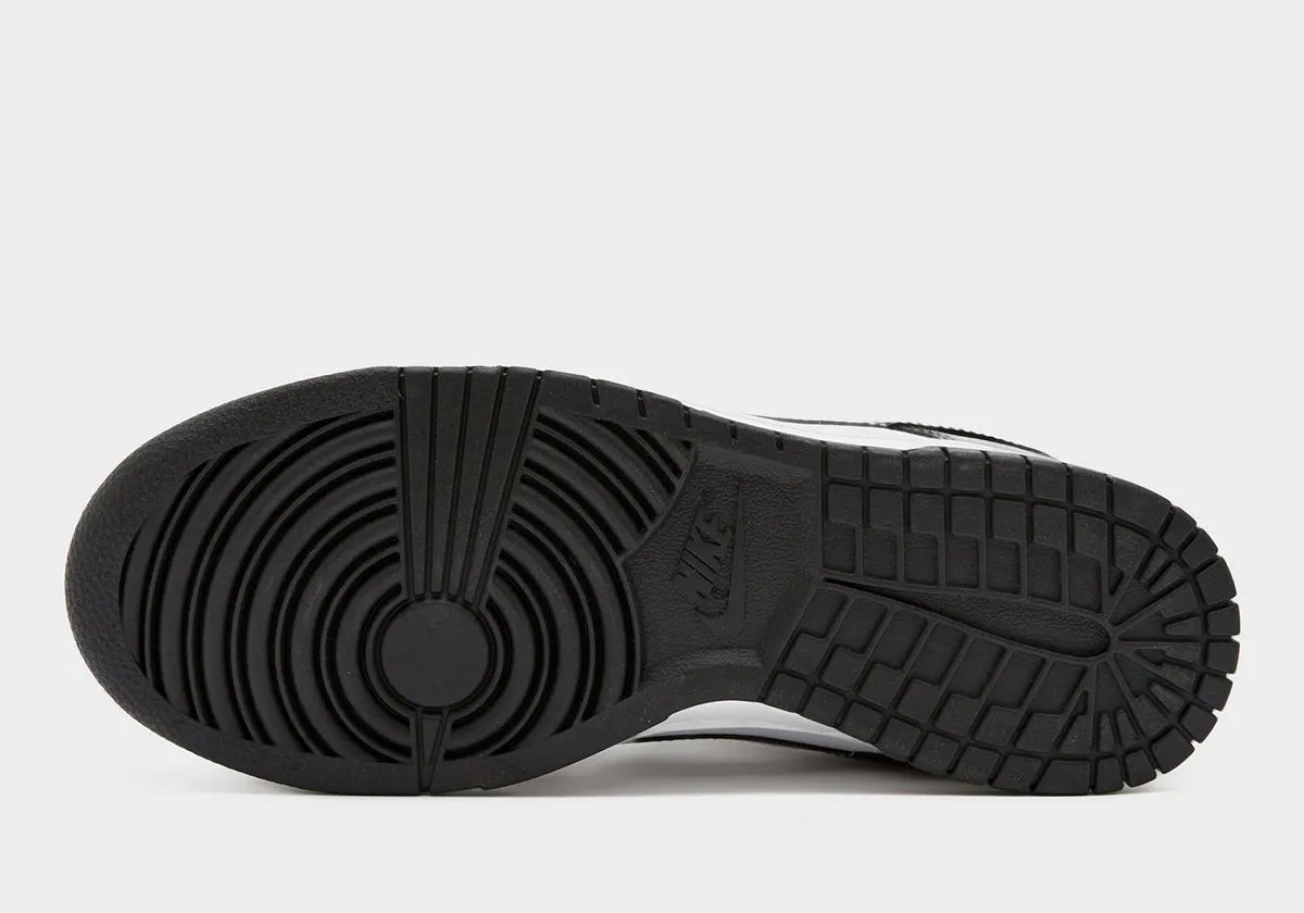 Nike Dunk Low Panda Patent in black patent leather and white leather with glossy finish - detail view 1