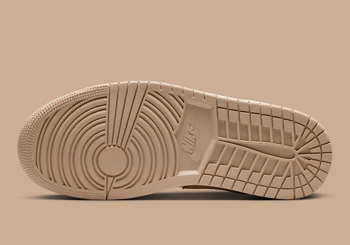 Nike Air Jordan 1 Low in Legend Medium Brown and Light British Tan colorway, women's sizing - detail view 2