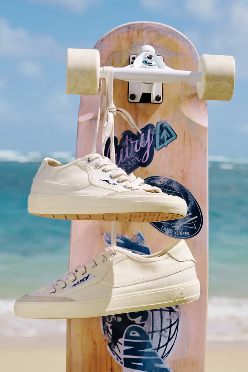 Autry Windscape sneaker in muted canvas colorway, showcasing low-profile silhouette and lightweight sole design - detail view 5