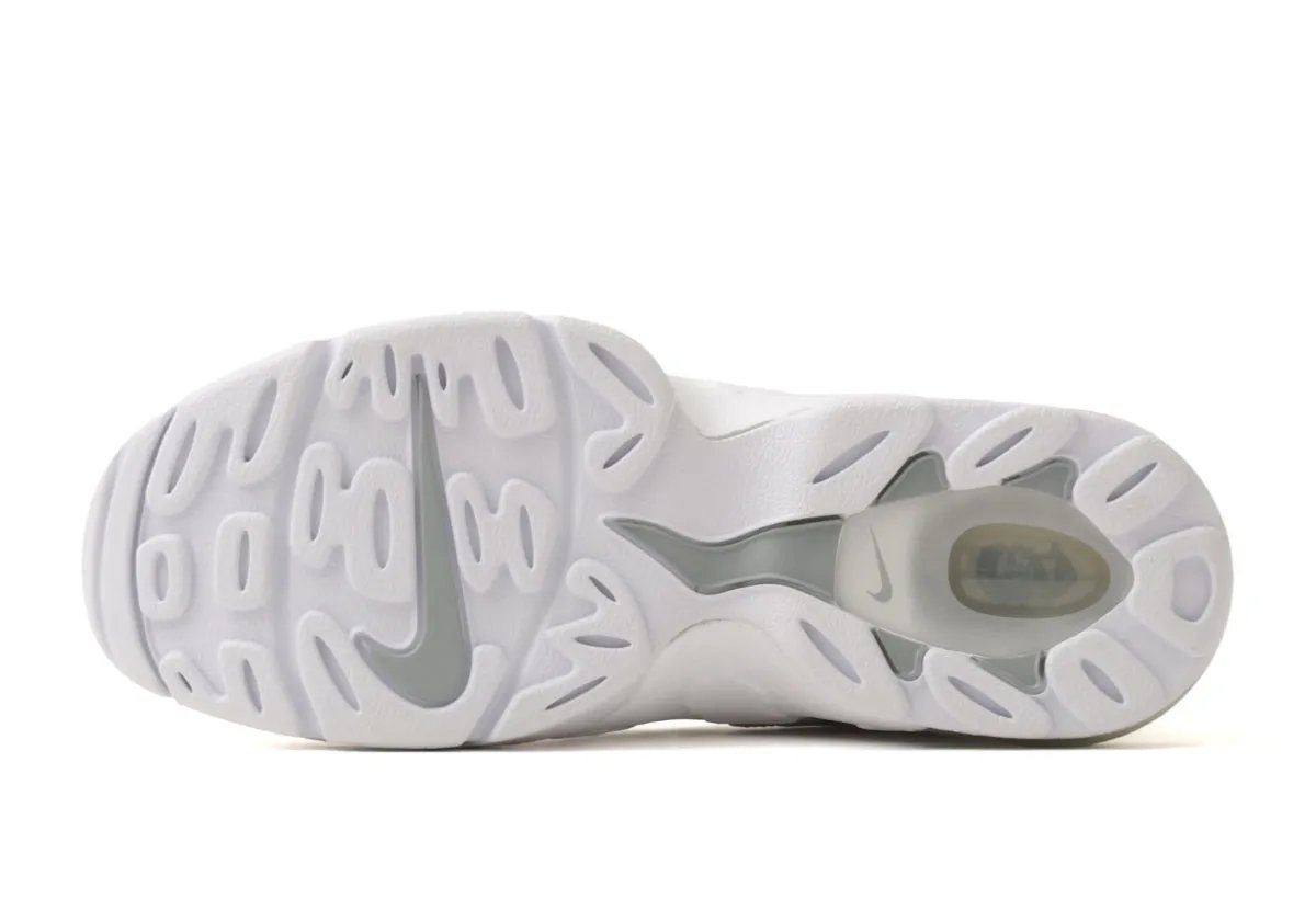 Nike Air DT Max '96 Low in white leather with metallic silver Swoosh and cutout details - detail view 2
