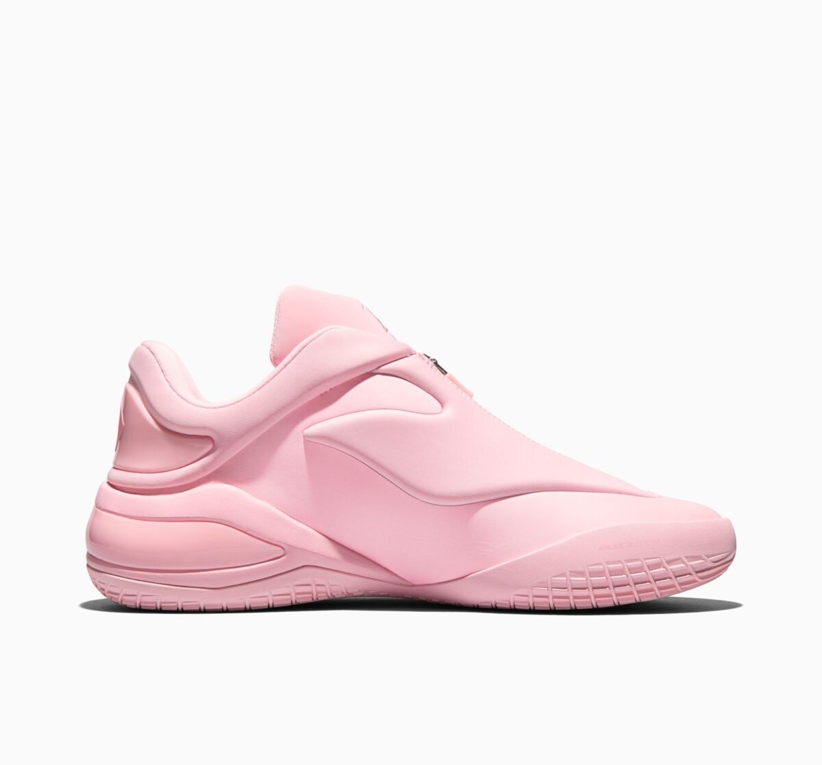Converse SHAI 001 Tickled Pink colorway, side profile view of the signature mid-top basketball shoe - detail view 2