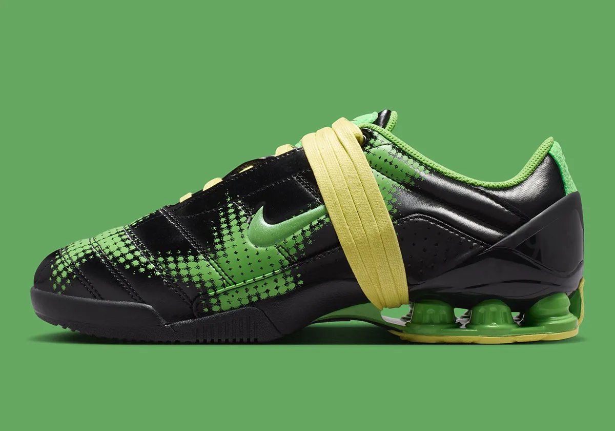 Nike T90 Shox Magia with Total 90 circular heel logo and goalkeeper-inspired textile graphics - detail view 1