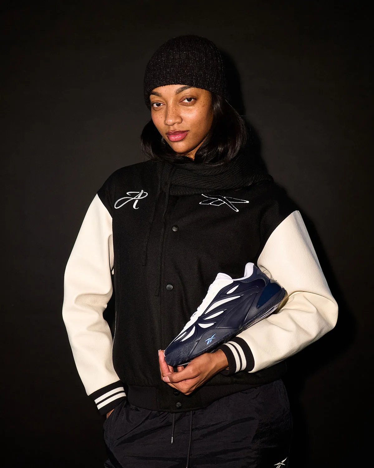Reebok Angel Reese 1 sneaker in Navy Halo colorway, side profile view - detail view 1