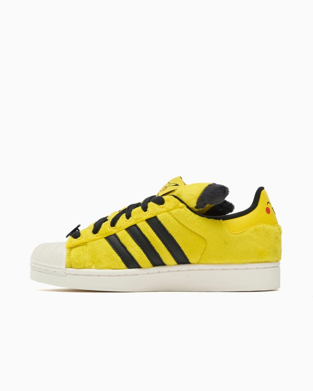 Pokémon x adidas Superstar 'Pikachu Yellow' featuring yellow upper with core black heel and accents, style code KI2858 - detail view 3