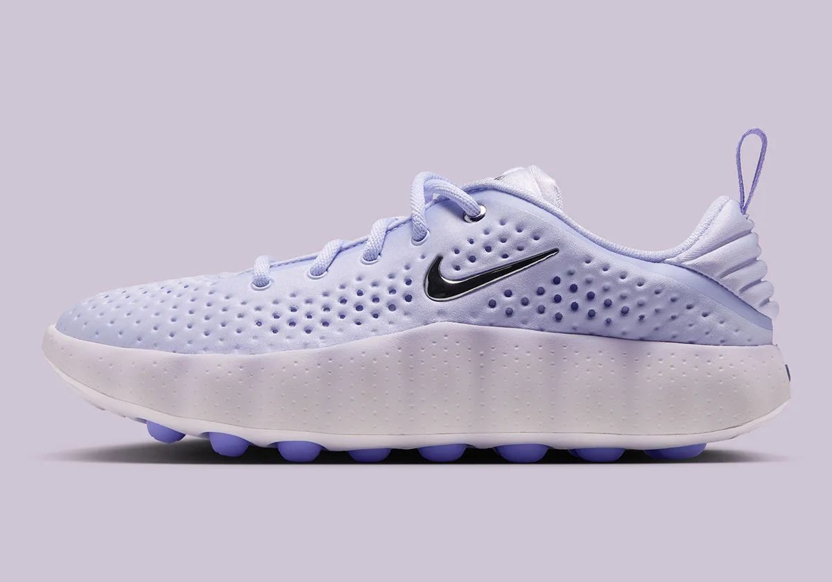 Nike Mind 002 Palest Purple sneaker in women's sizing, featuring lavender upper with white sole and trim details - detail view 1