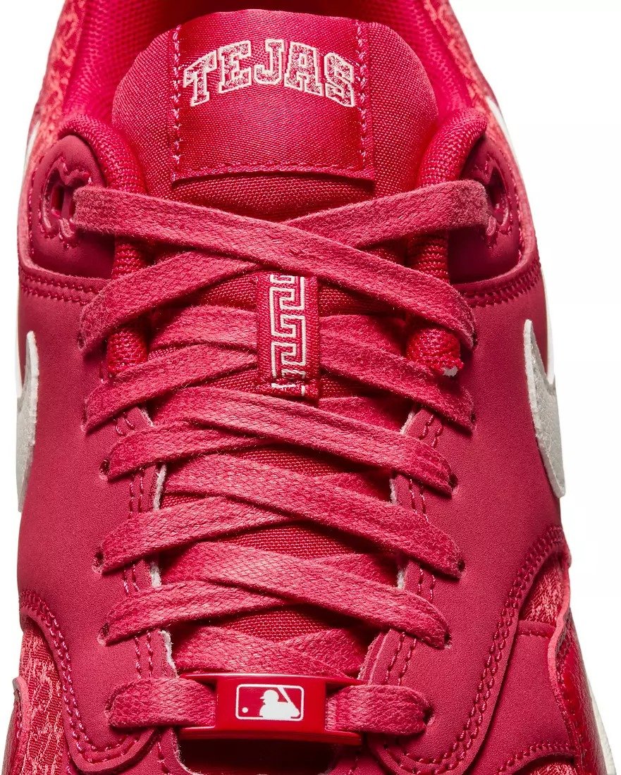 Nike Air Max 1 City Connect Texas Rangers colorway featuring team-inspired design elements and visible Air unit - detail view 5